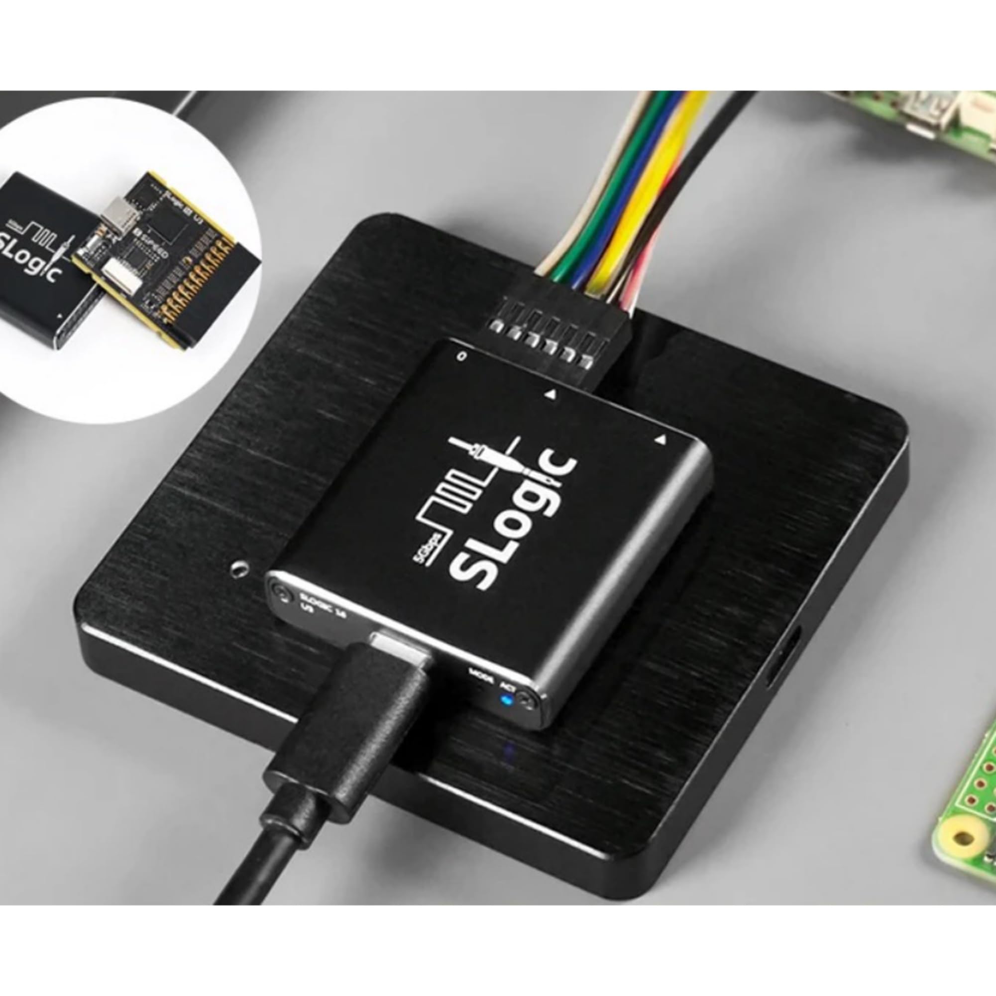 Sipeed SLogic16U3 16-Kanal Logikanalysator, 800M Abtastrate, 5Gbps USB3 Super-Speed, Einstellbare Schwelle für Win MAC Linux mit Anschlusskabel (Advanced Package)