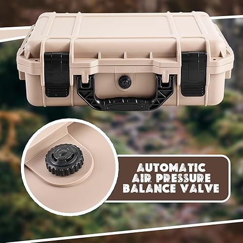 Miniatura 4 de 1 funda rígida impermeable de 14.3 x 11.4 x 4.5 pulgadas con inserto de espuma personalizable para bricolaje, funda protectora portátil con cuchillo