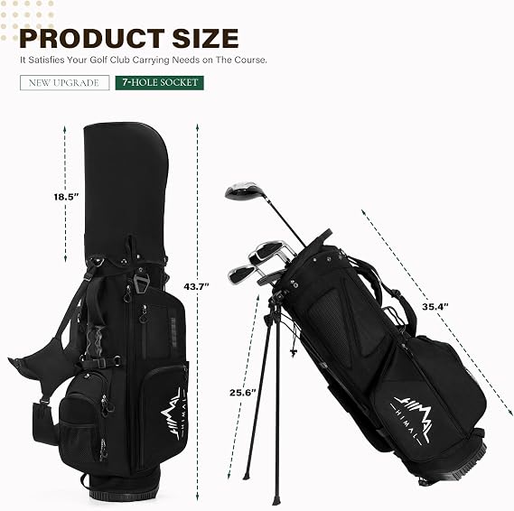 uniHimal Golf Stand Bag with 7 Way Top Dividers, Lightweight Golf Bags for Men Women with Multiple Pockets, Dual Straps