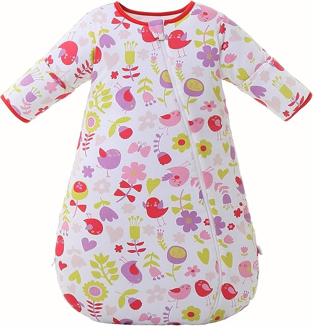 MIKAFEN Baby Sleeping Bag Long Sleeves Winter 3.5Tog 100% Organic Cotton Sleeping Bag (32-36in/18-30 Months)