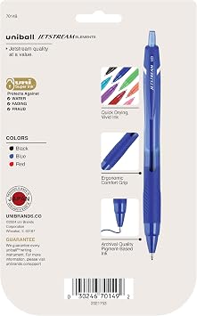 Jetstream Elements Ballpoint Pens, Medium Point (1.0mm), Assorted Ink, 6-Count