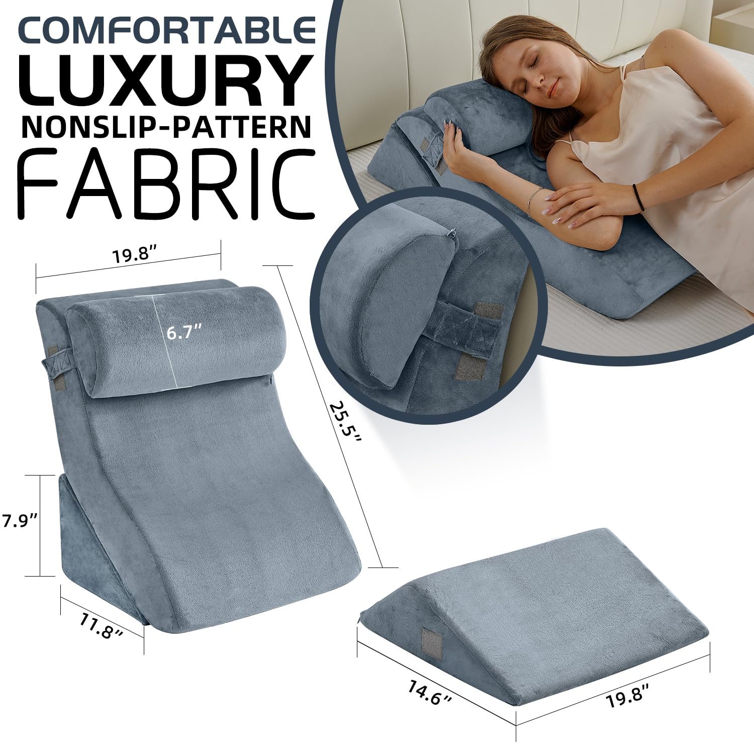 Neck Support Pillow Lunix LX5 4pcs Orthopedic Bed Wedge Pillow Set