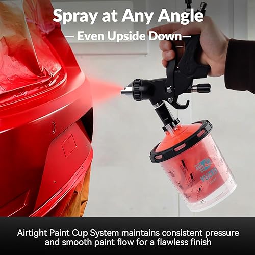 Miniatura 4 de YUZES Tazas desechables para pistola de pintura de 20 onzas líquidas (600ML), 40 tapas y forros desechables para tazas de pintura, 2 tazas duras con