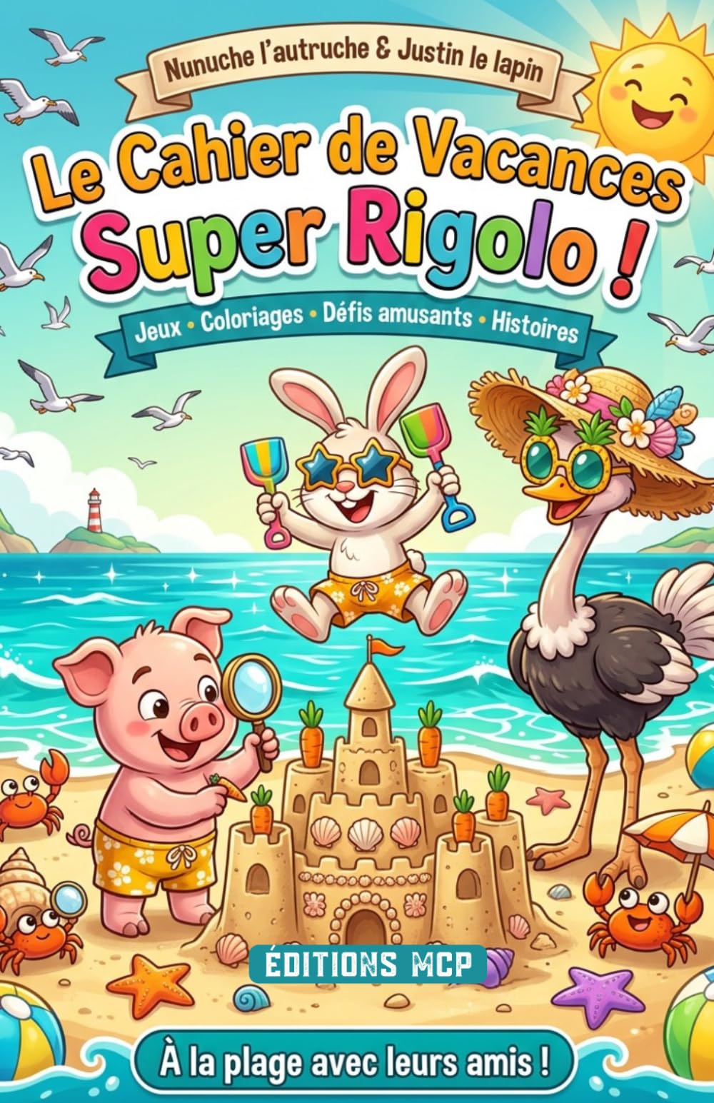 Le cahier de vacances super rigolo Nunuche l'autruche et Justin le lapin: Plus de 50 activités amusantes : cherche-et-trouve, jeux d’observation, ... — Idéal vacances, voyage, voiture, plage
