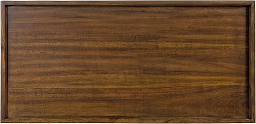 Miniatura 7 de Kate and Laurel Eastmont - Mesa de centro rectangular de madera, 46 x 22 x 17 pulgadas, marrón nogal mesa grande de madera de mediados de siglo con