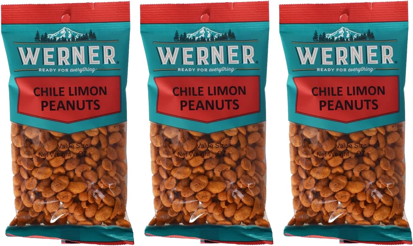 Chile Limon Peanuts - 7 Oz. Bag (Pack of 3) - Spicy Peanuts with Chili and Lime