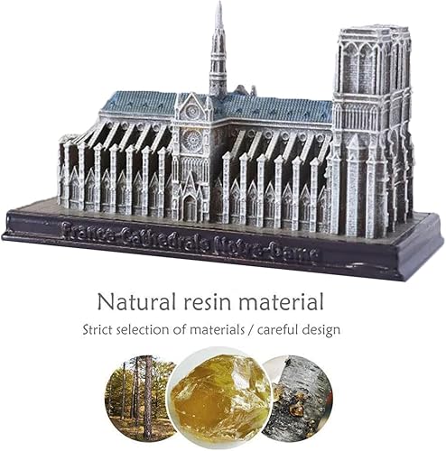 Miniatura 4 de NUNETH Escultura para decoración, Francia Estatua de la catedral de Notre Dame en París, adornos de construcción emblemáticos, regalos de colección
