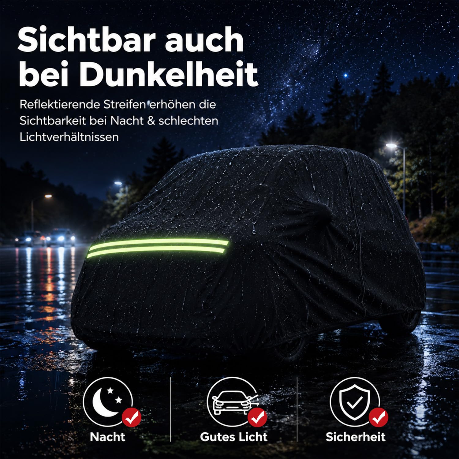 Autoabdeckung für Microlino 2022-2025 Microlino, 210D Verdickte Und Baumwollgefütterte wasserdichte Ganzgarage Für Microlino, Elastischer Rand + Windschutz-Befestigungsbänder