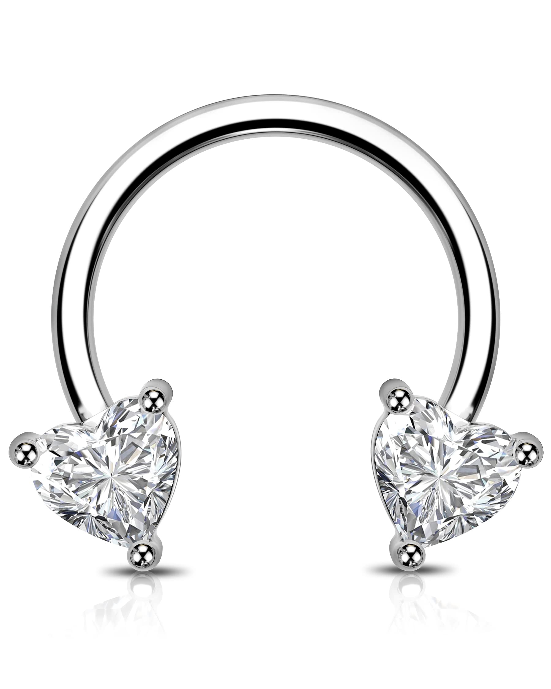 Orecchino Piercing Rook In Oro 16G Con Zirconi Verdi - Acciaio Inossidabile 316L, 6 O 8 Mm, Con Conca Mobile