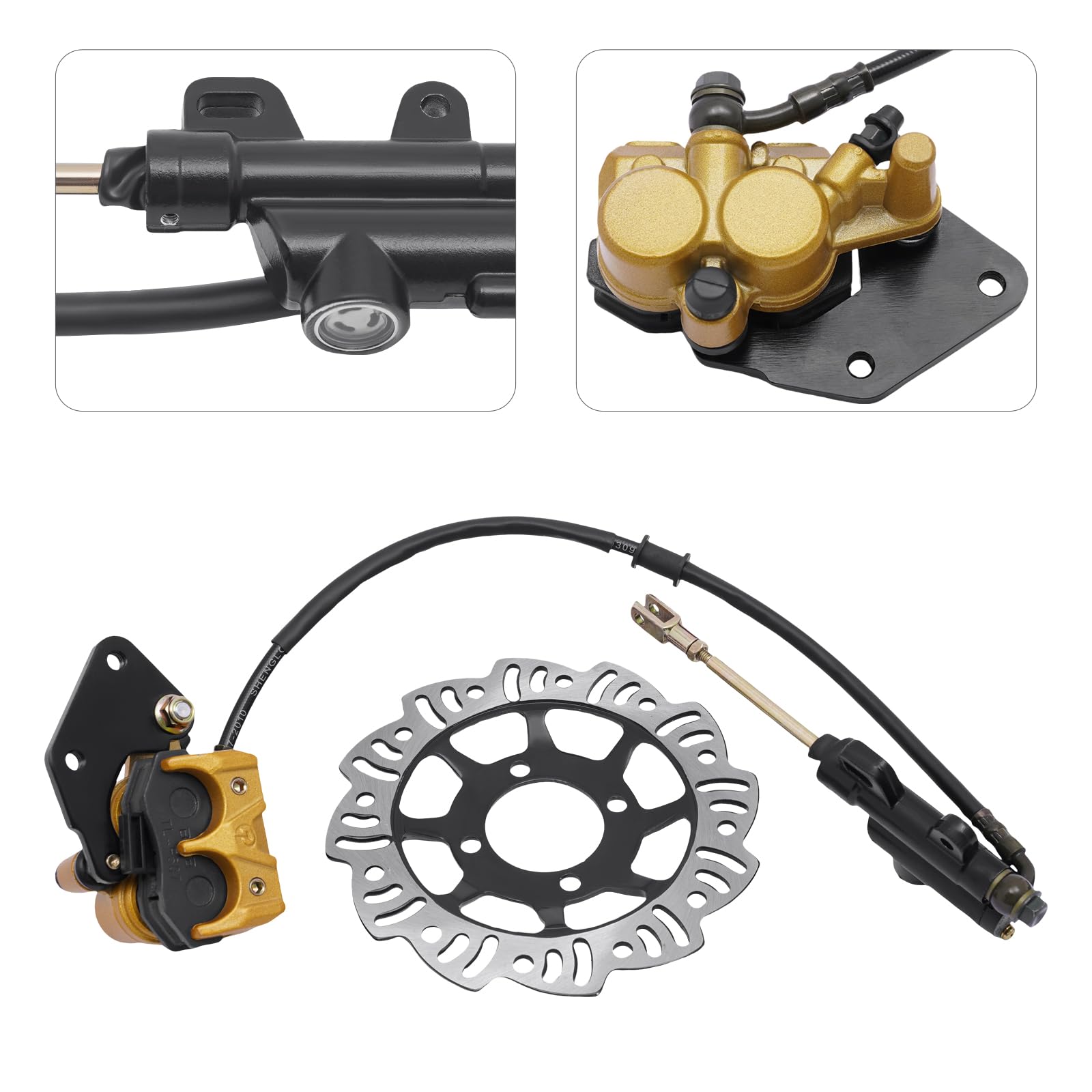 Kit de frenos hidráulicos de 4 tiempos | Motocross Dirt Bike Pocketbike disco trasero discos de freno freno freno hidráulico, 49-125 cc