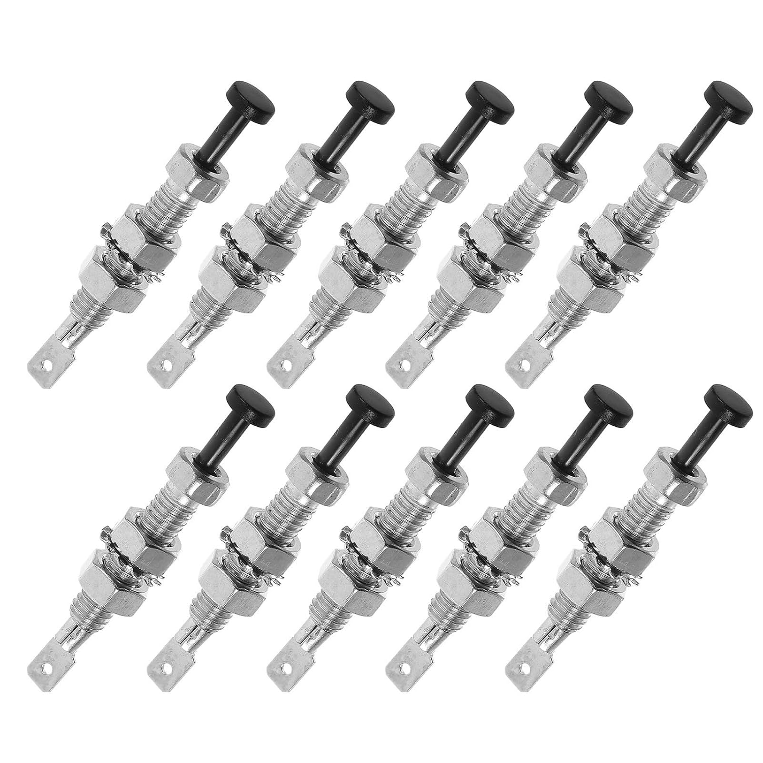 10pcs Car Door Pin Switch Auto Door Light Switch Alloy Material with 8mm Mounting Hole Diameter Adjustable for Timely Vehicle Status Reminder