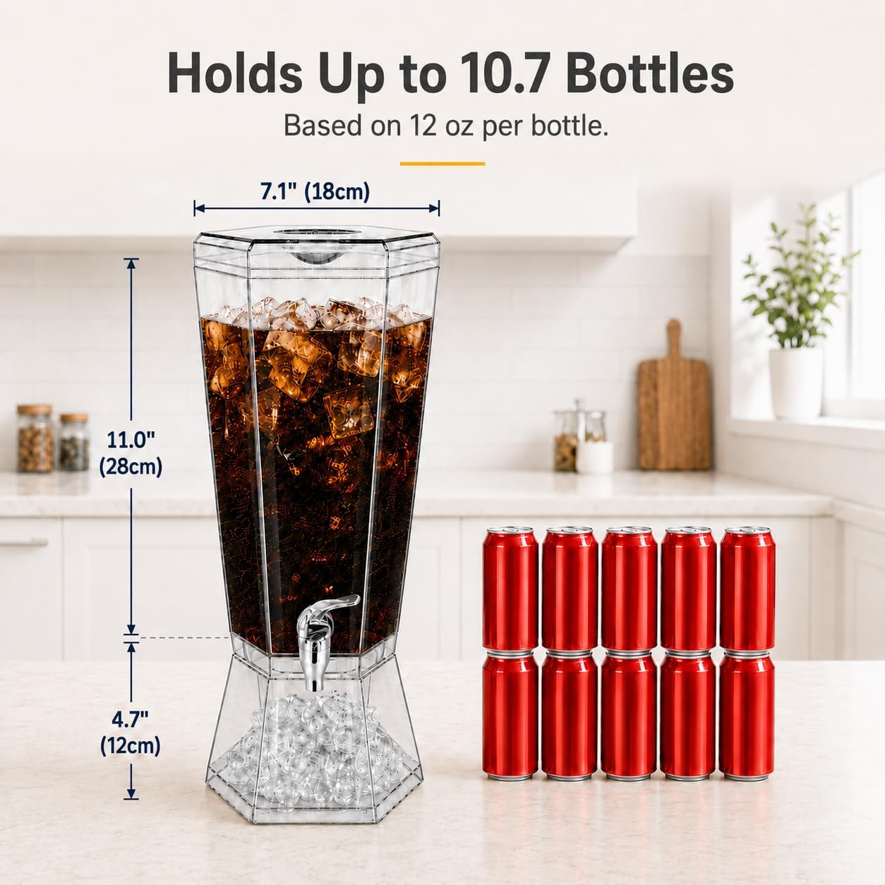 1 Gallon Drink Dispensers for Parties,Clear Plastic Beverage Dispensers with Spigots and Ice Bases,BPA-Free Leakproof Stackable Drink Containers for Lemonade,Juice and Ice Tea,2 Pack