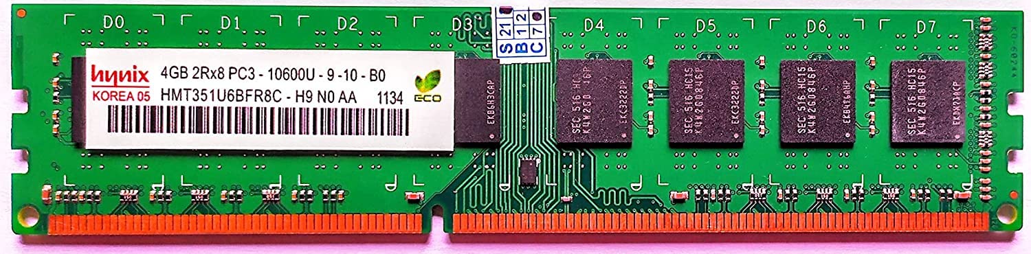 Hynix 4GB DDR3 RAM 1333 MHz for Desktop PC Computer PC3-10600 Dual Rank Memory with 3 Years Warranty (This RAM NOT for Laptop)
