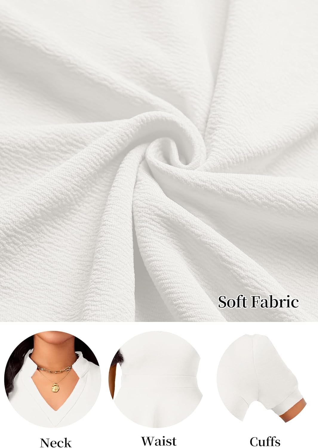 Womens Casual Summer Dresses Short Puff Sleeve V Neck A Line Wedding Guest Midi Dresses with Pockets - Image 6