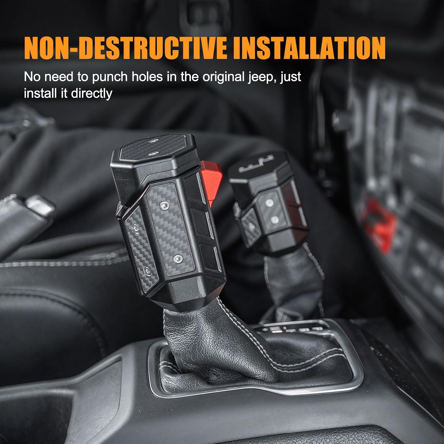 MAIKER OFF ROAD Shift Knob Handle Gear Shift Lever Knob Shifter Transfer Case Lever Head for Jeep Wrangler JL 2018-2023