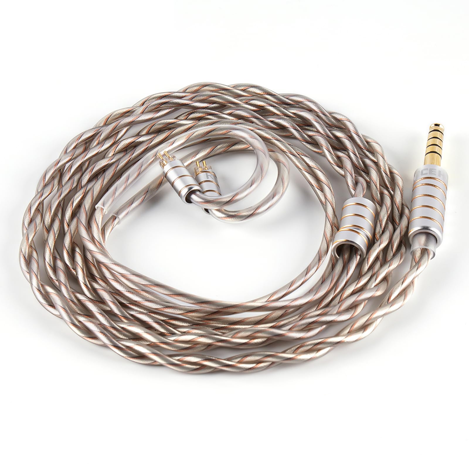 NICEHCK MixDNA IEM Cable, 6N SPC Earbuds Upgrade Cords, OFC Mixed in Ear Monitors Cables for 7hz Zero:2 Orchestra Lite Cadenza Hype4 Supermix4 Que EW300 Earphone Replacement Cord (4.4mm with 2Pin)