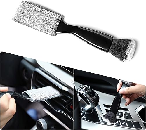 Fogfar Pack-1 Cepillo de limpieza de doble cabezal para automóvil, cepillo portátil para el interior del automóvil, cepillo de eliminación de polvo