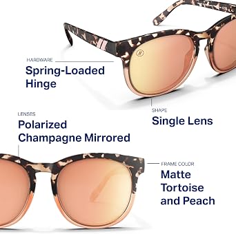 Blenders Eyewear H Series Polarized Sunglasses Round Cat Eye, Spring Loaded Hinge 100% UV Protection For Women