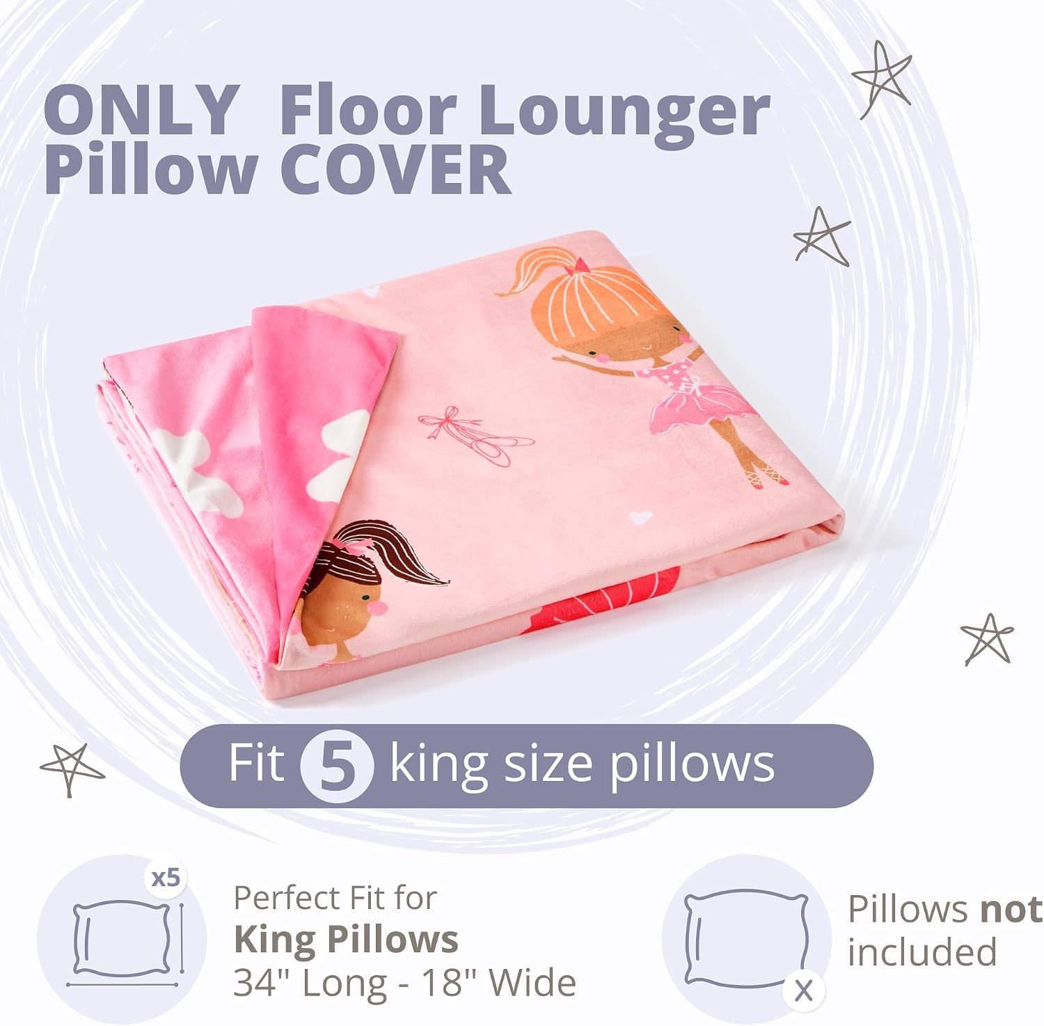 Butterfly Craze Floor Pillow Cover Plush Folding Lounger Bed Cushion Case
