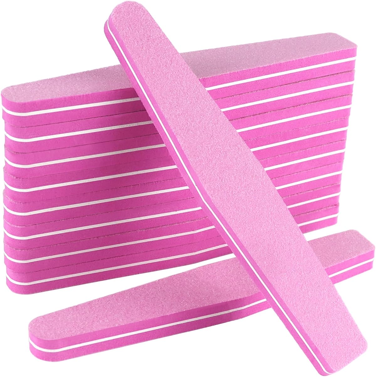10 Pack 100/180 Grit Nail Files and buffers,Double Sided Nail Files,Nail Buffer Block,Fingernail File,Sponge Buffing Nail File,for Acrylic/Natural Nails(Pink)