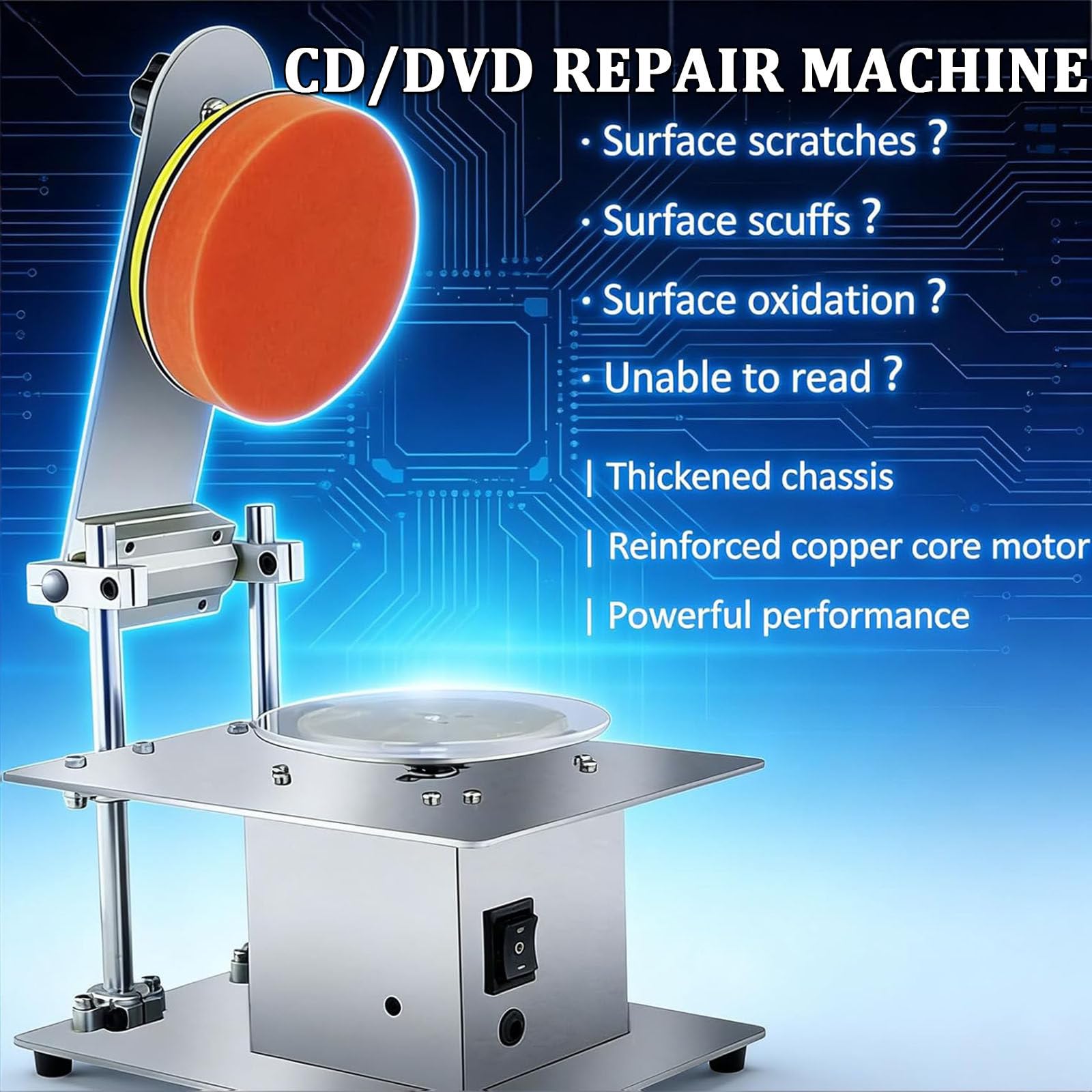 CD DVD Reparaturmaschine Polierwerkzeug, halbautomatisch mit 99% Reparaturerfolgsrate, stellt Kratzer und Oxidation wieder her, einfach zu bedienen für den privaten und gewerblichen Gebrauch