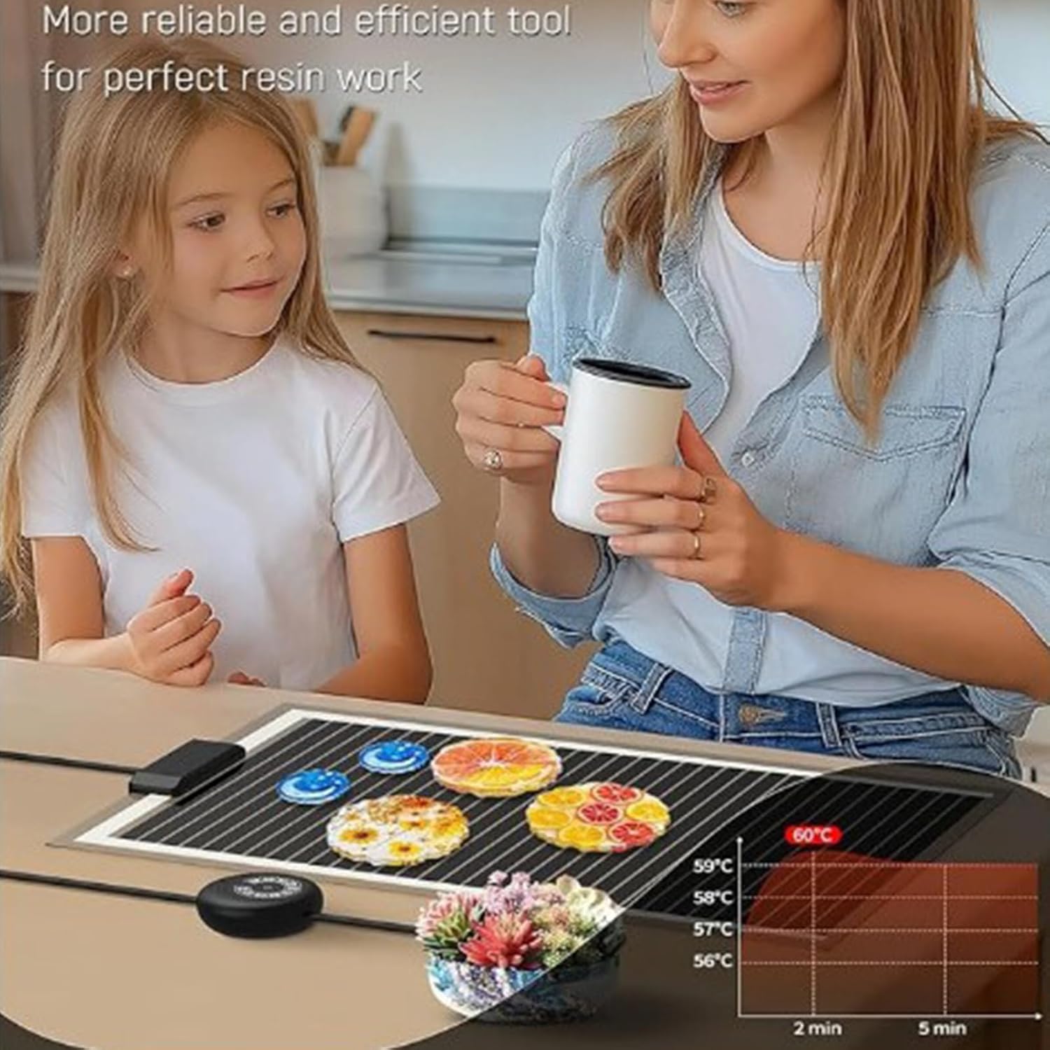 Resin Heating Mat - 40w Fast Warmer with Thermostat for Even Heat Distribution, 16.54x11.02in Warming Pad for Casting Molds DIY Crafts Under Tank Terrarium Table Jewelry Making Art Projects