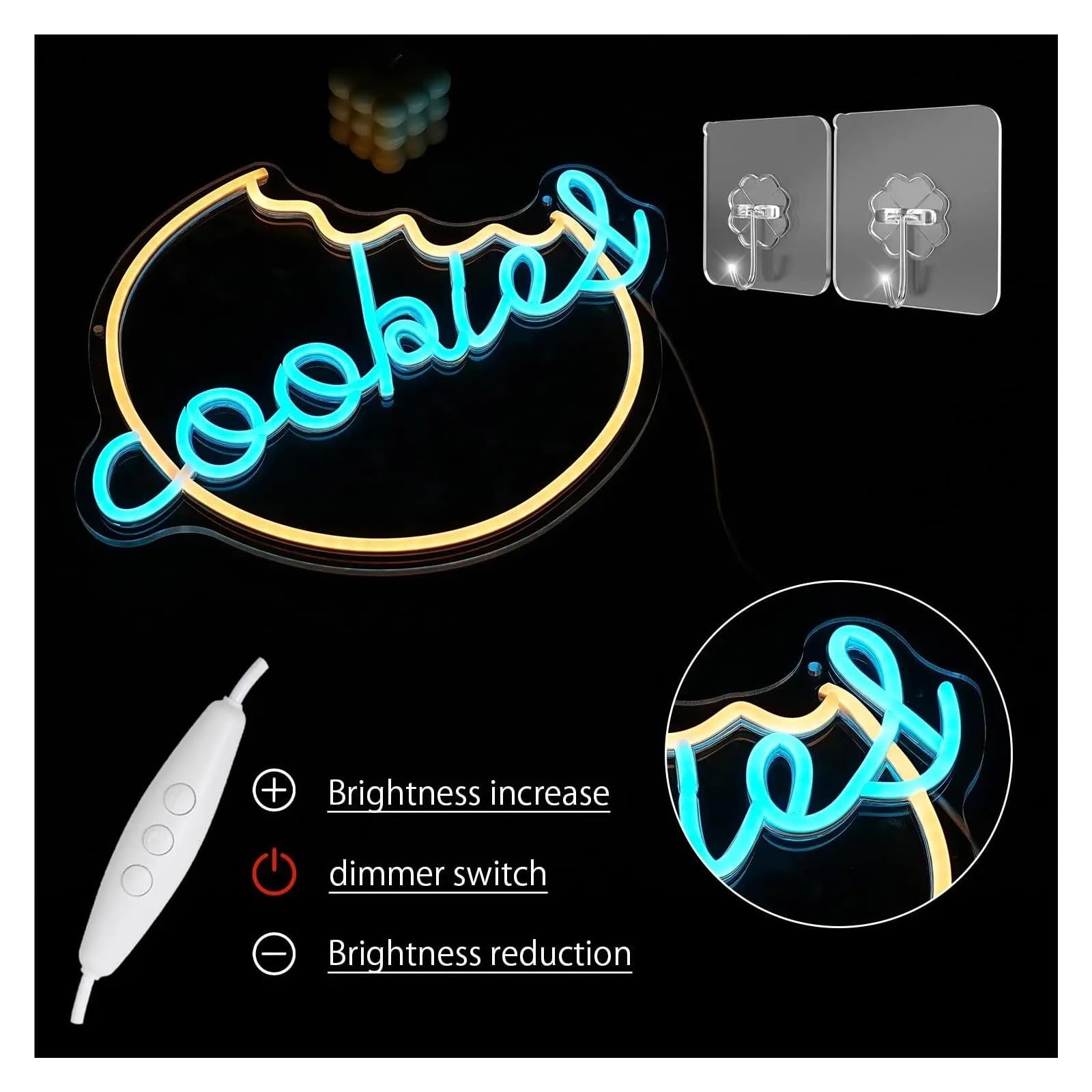 XENITE Luces Art Decoration Christmas Letrero De Neón Con Luces LED De Postre, Ideal Para Cafeterías, Bares, Hogares, Cocinas, Reposterías, Panaderías Y Dormitorios, 40.5cmx33cm