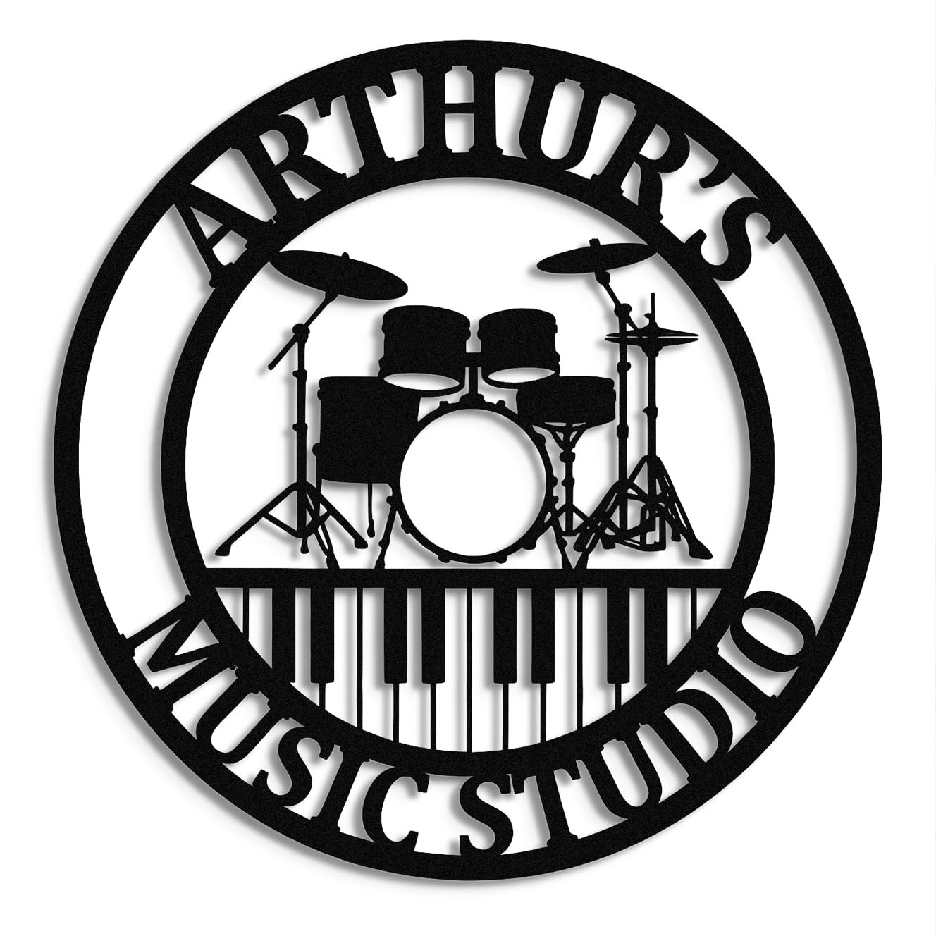 Personalized Drum Set Piano Musical Metal Sign,Custom Music Room Wall Art,Music Studio Home Decor,Gifts for Musicians drum kit-2