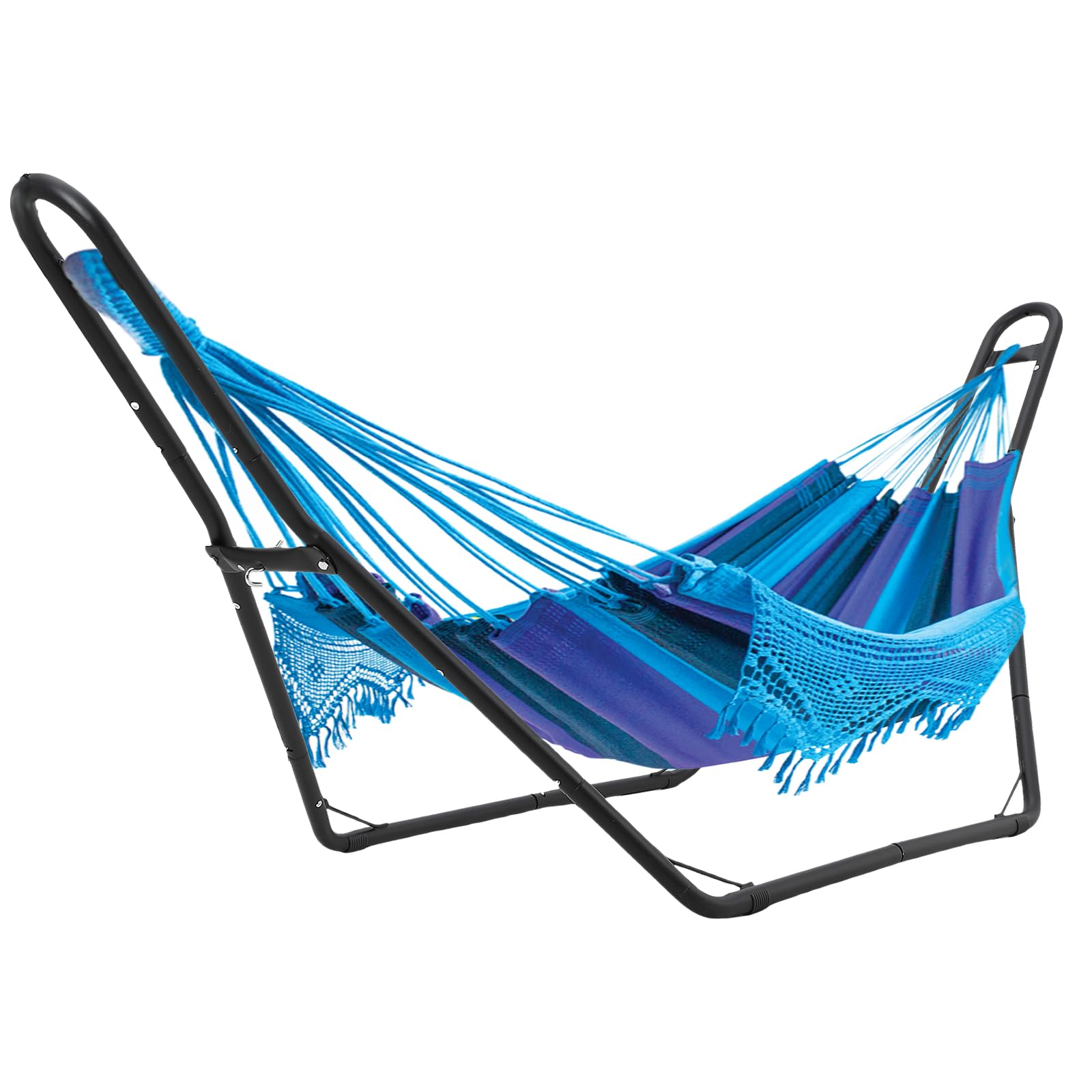 Heavy Duty Hammock Stand, 2 Person Double Steel Frame Portable Stand Fits 2.7m Hammocks, Adjustable Outdoor/Indoor with Carry Bag, 250kg Capacity