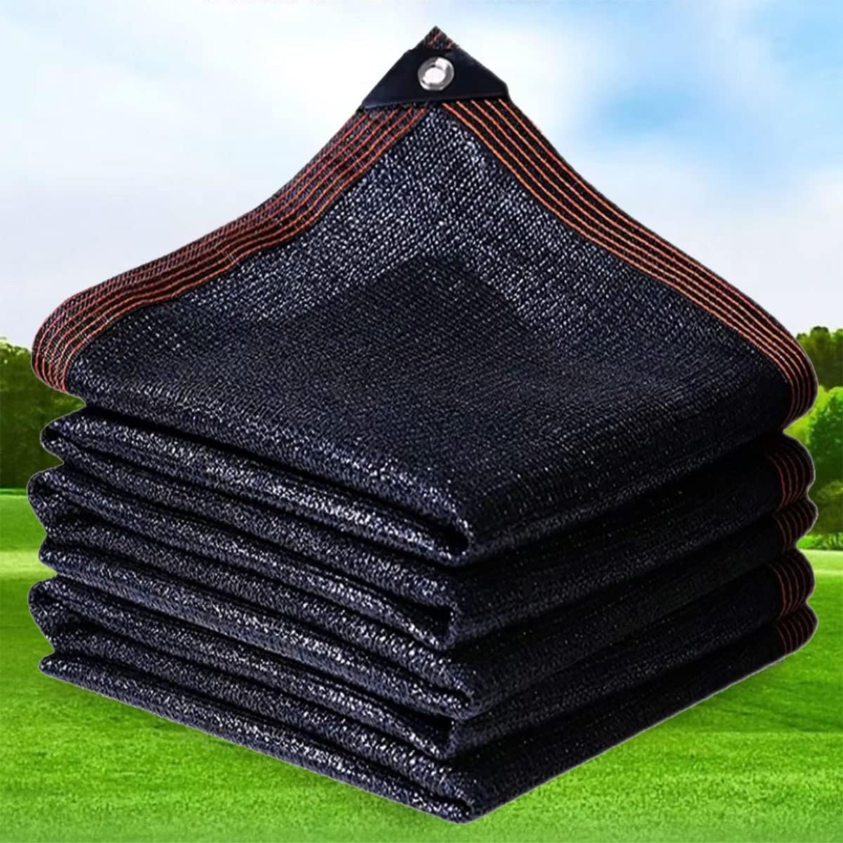 Shade Net 70% Black Sunblock Shade Cloth UV Resistant Shade Canopy with Grommets Outdoor Shade Mesh Cover Tarp Easier to Hang Sun Shade Sail, 2x8m(6.5x26.2ft)