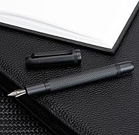 Vista 25 de Jinhao 92 Silver Black Fountain Pen Medium Nib, Solid Metal with Converter Smooth Writer Calligraphy Pen