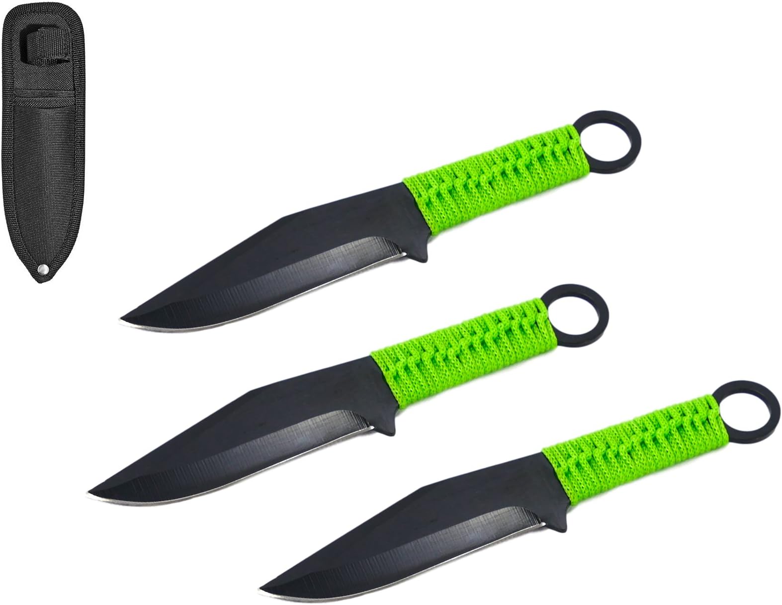 Zombie Killer Green Cord Blood Splash Throwing Knife Set