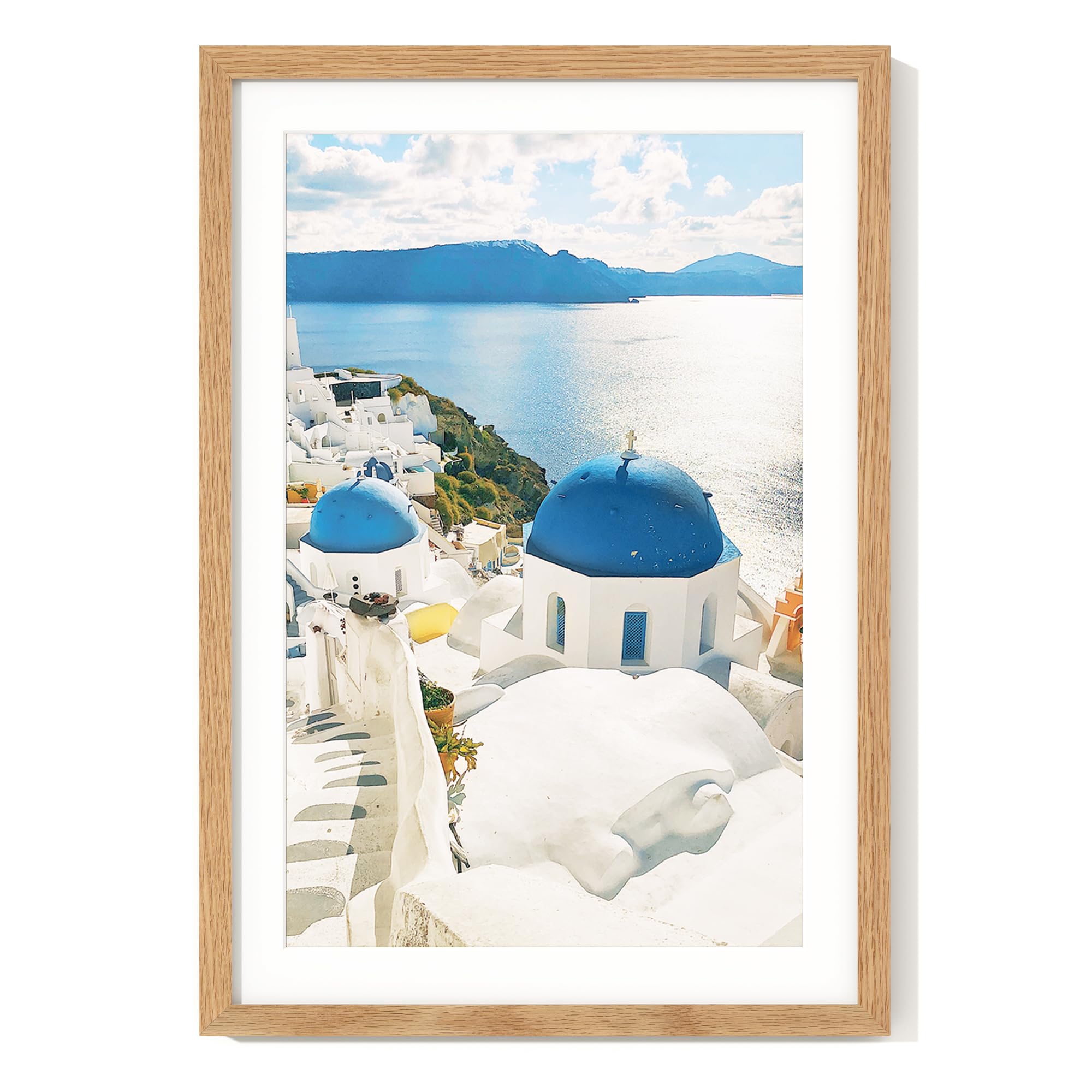 Axeman 13x19 Poster Frame | Solid Oak Wood 13x19 Picture Frame With Mat for 11x17 | 13''x19'' Wood Frame | Tempered Glass and Hanging Hardware