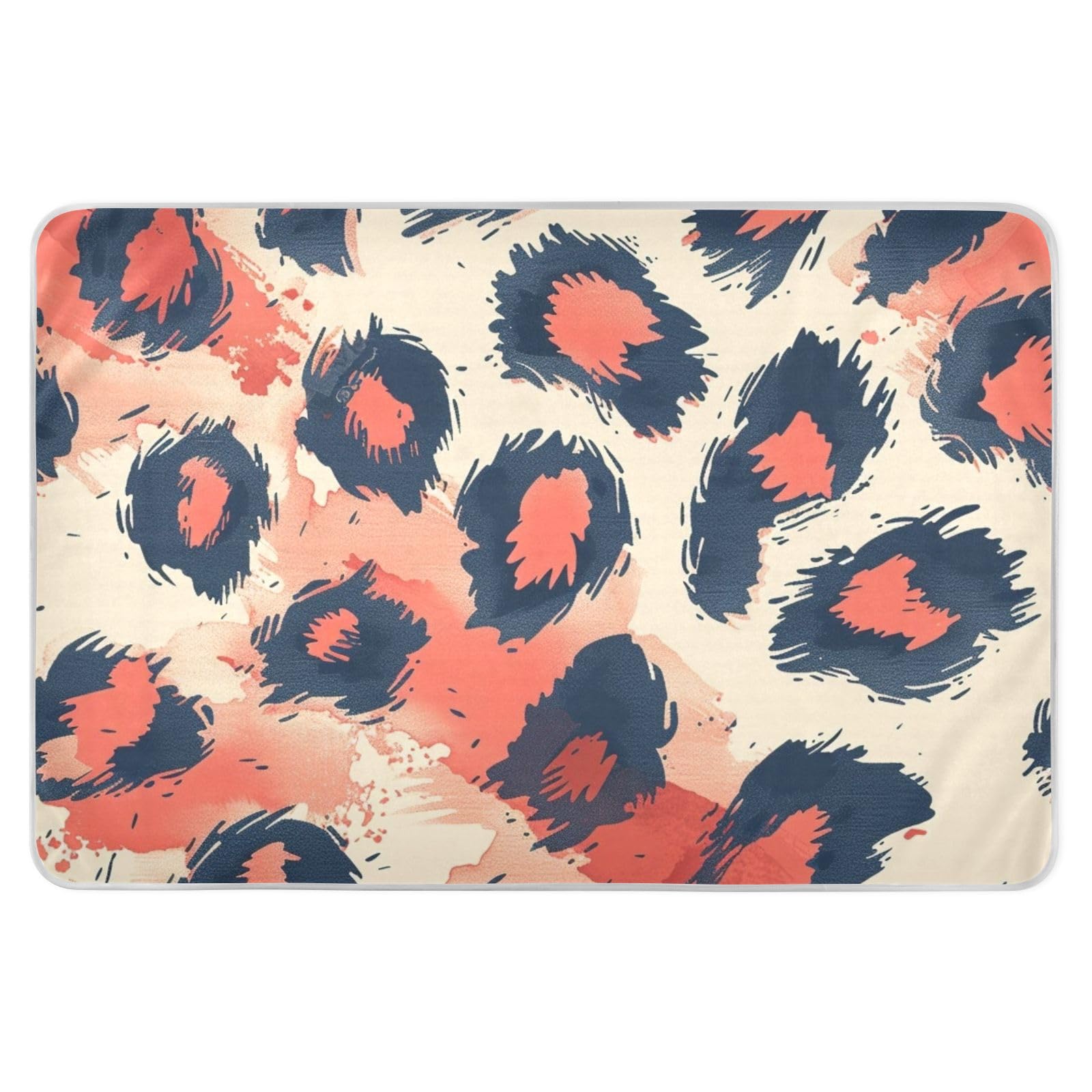 Trending Leopard Fur Blush Red Black Toddler Mattress Pads Soft Absorbent Baby Pee Pads Changing Cradle Mattress for Baby Boys Girls, 52