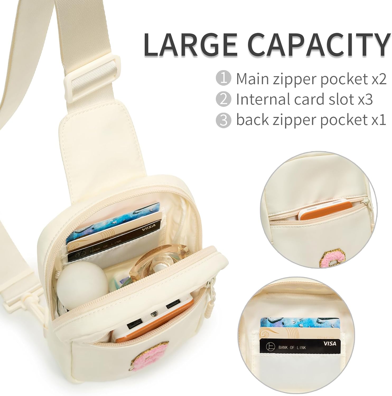 Easter Basket Stuffers for Teens Girls: Fanny Pack Birthday Gift for 8 9 10 11 12 Year Old Teen Girl Trendy Stuff, Preppy Colorblock Crossbody Bag Adjustable Sling Belt Bags Purse for Travel - Image 6