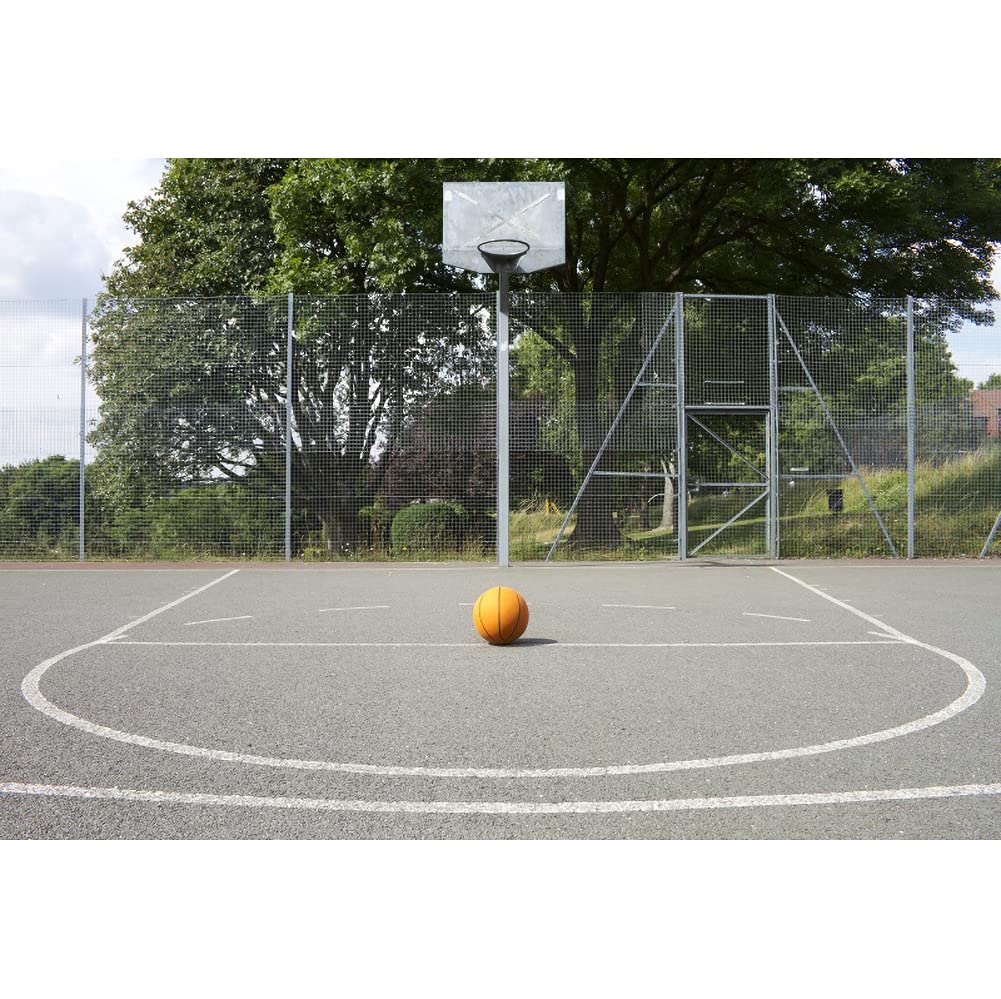 OERJU 7x5ft Basketball Court Backdrop Outdoor Playground Backdrops for Photography Basketball Hoop Green Grassland Nature Exercise Sports Photo