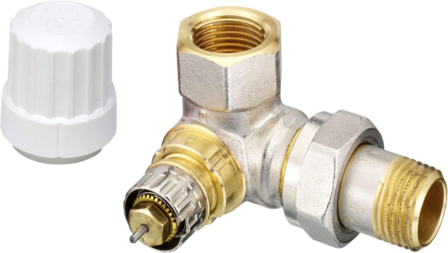 Danfoss RA-N 15 1/2 valve body with a separate white protective cap.