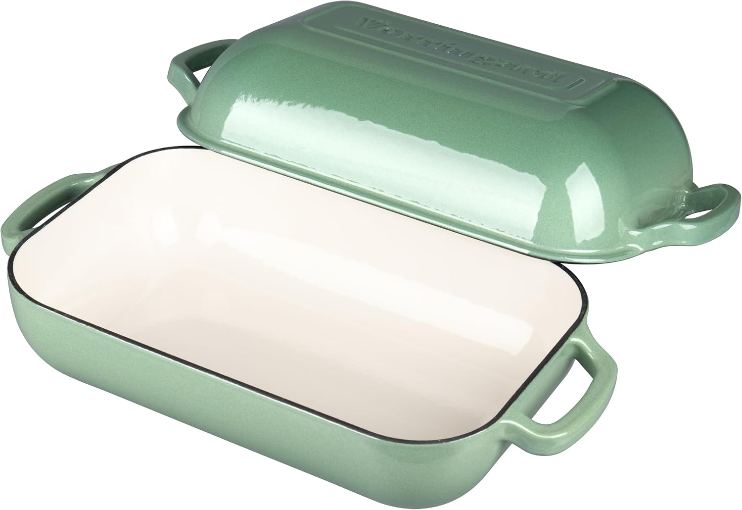 VORRINGARD Large Cast Iron Dutch Oven Dome Pot with Lid, Enameled Bread Oven, Bread Pan for Homemade Sourdough Bread Baking, 6QT, Sage Green