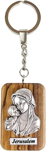 TREE OF LIFE REV. 2214 Llavero de madera de olivo, regalo religioso católico y cristiano para hombres y mujeres