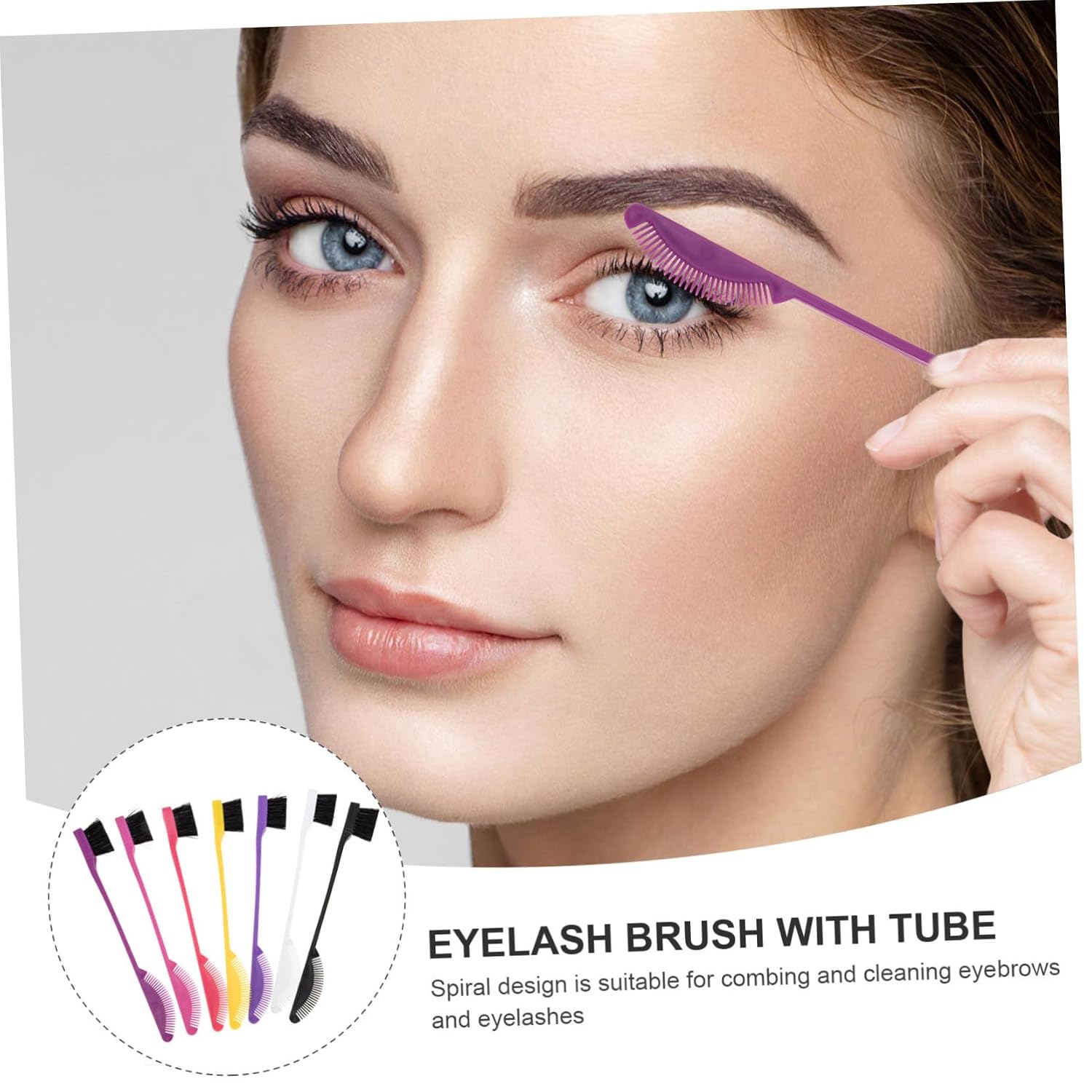 VICASKY 7pcs Dual-ended Eyebrow and Lash Brush Comb and Grooming Tool for Eyebrows Eyelashes and Hairline Styling for Precise Makeup Application and Hair Management