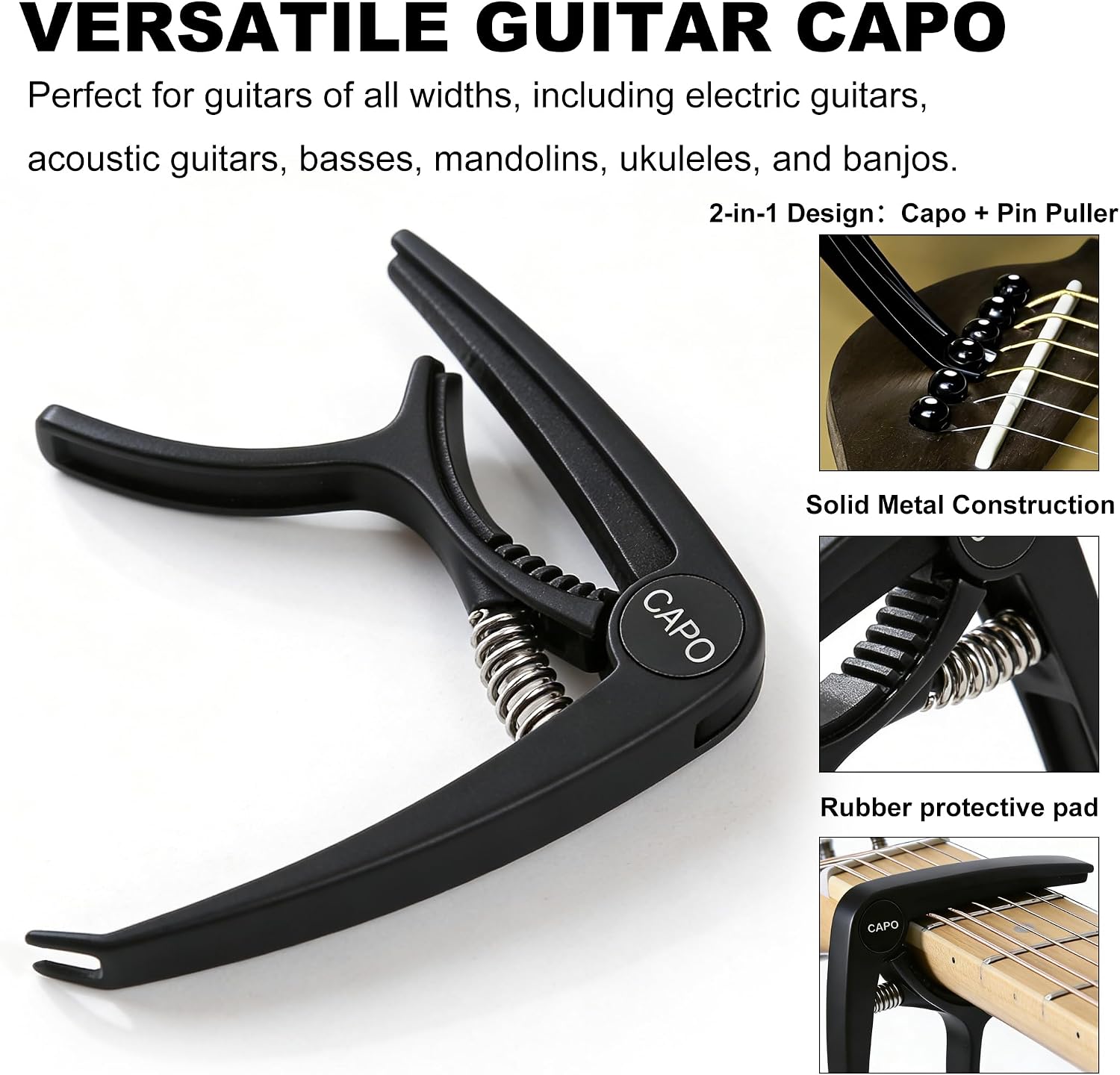 Guitar Capo, Guitar Picks, Guitar Tuner Capo for Acoustic Guitar thumbnail