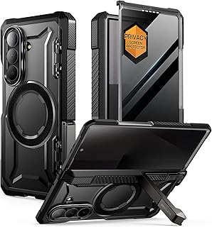 SUPCASE for Samsung Galaxy Z Fold 7 Case with Kickstand (UB Grip), [Compatible with MagSafe] [Built-in Privacy Screen Protector] [Hinge Coverage] Military-Grade Protection Phone Case, Dark