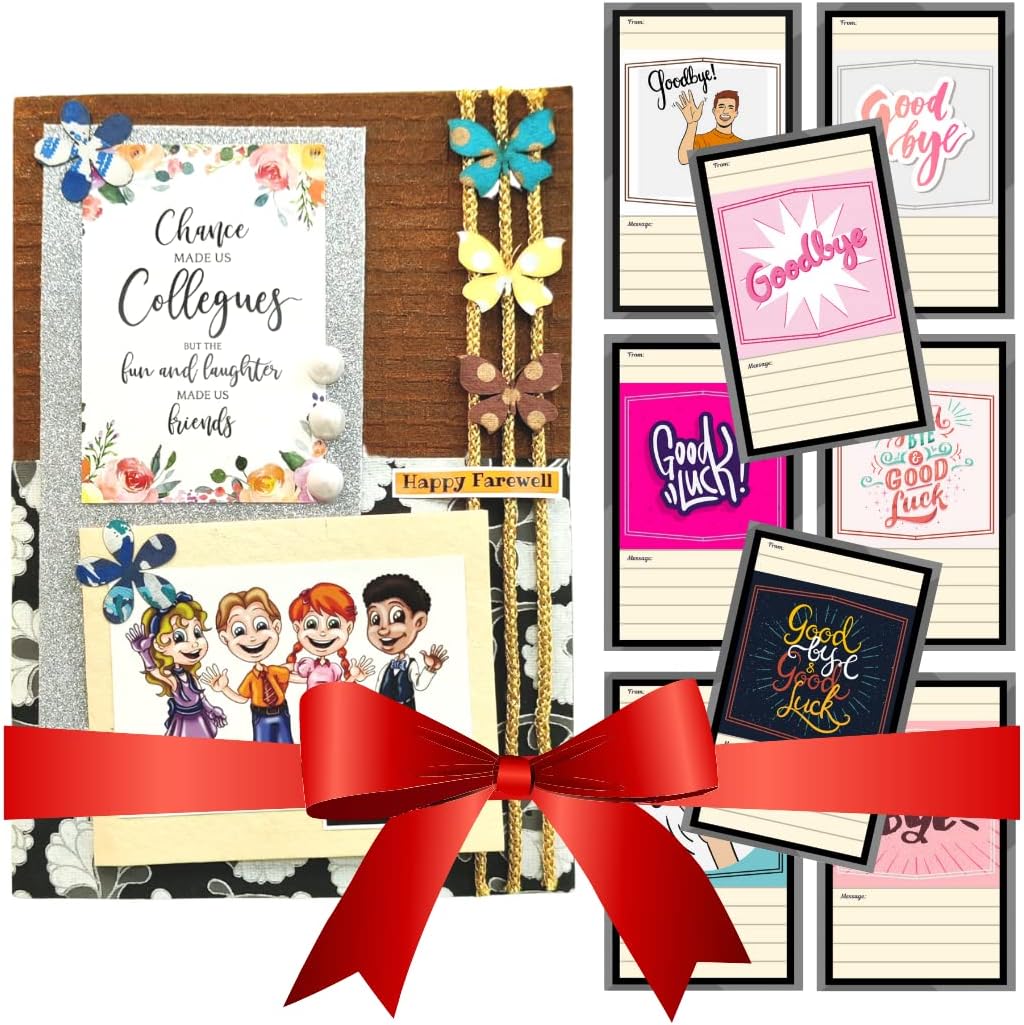 Natal Crafts Handmade Happy Farewell Greeting Card for Your Office Friends/Colleague includes 8 inserts for writing messages.