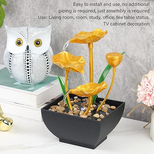 Miniatura 6 de Fuente de agua de escritorio Fuente de mesa de plástico con luces LED Fuente de agua corriente Adornos para oficina