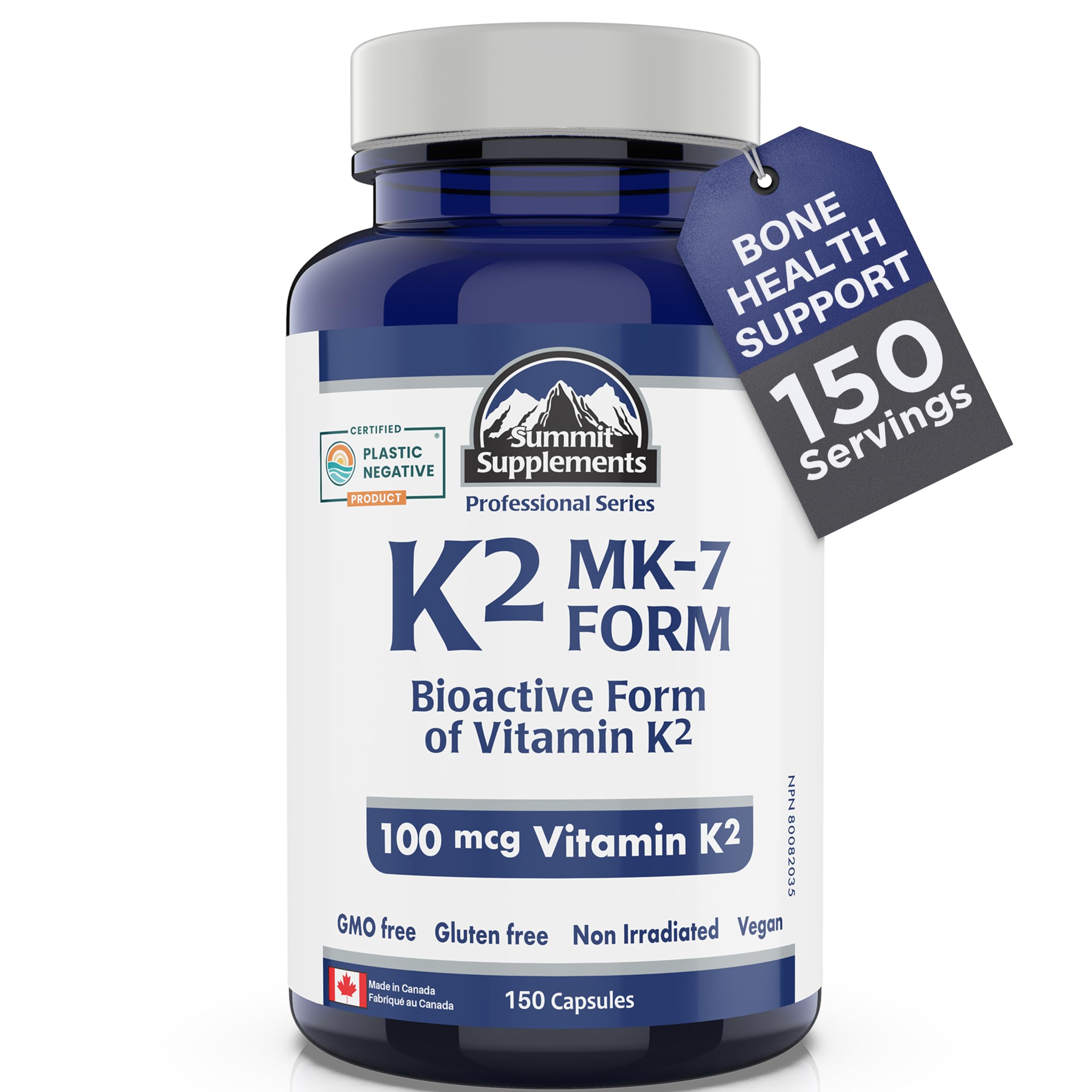 サプリメント KM Summit Supplements Vitamin K2 MK-7 for Cardiovascular Support