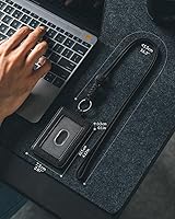 Vista 6 de VULKIT Soporte para tarjetas de identificación con cordón para mujeres y hombres, soporte vertical de cuero con ranura transparente para tarjetas