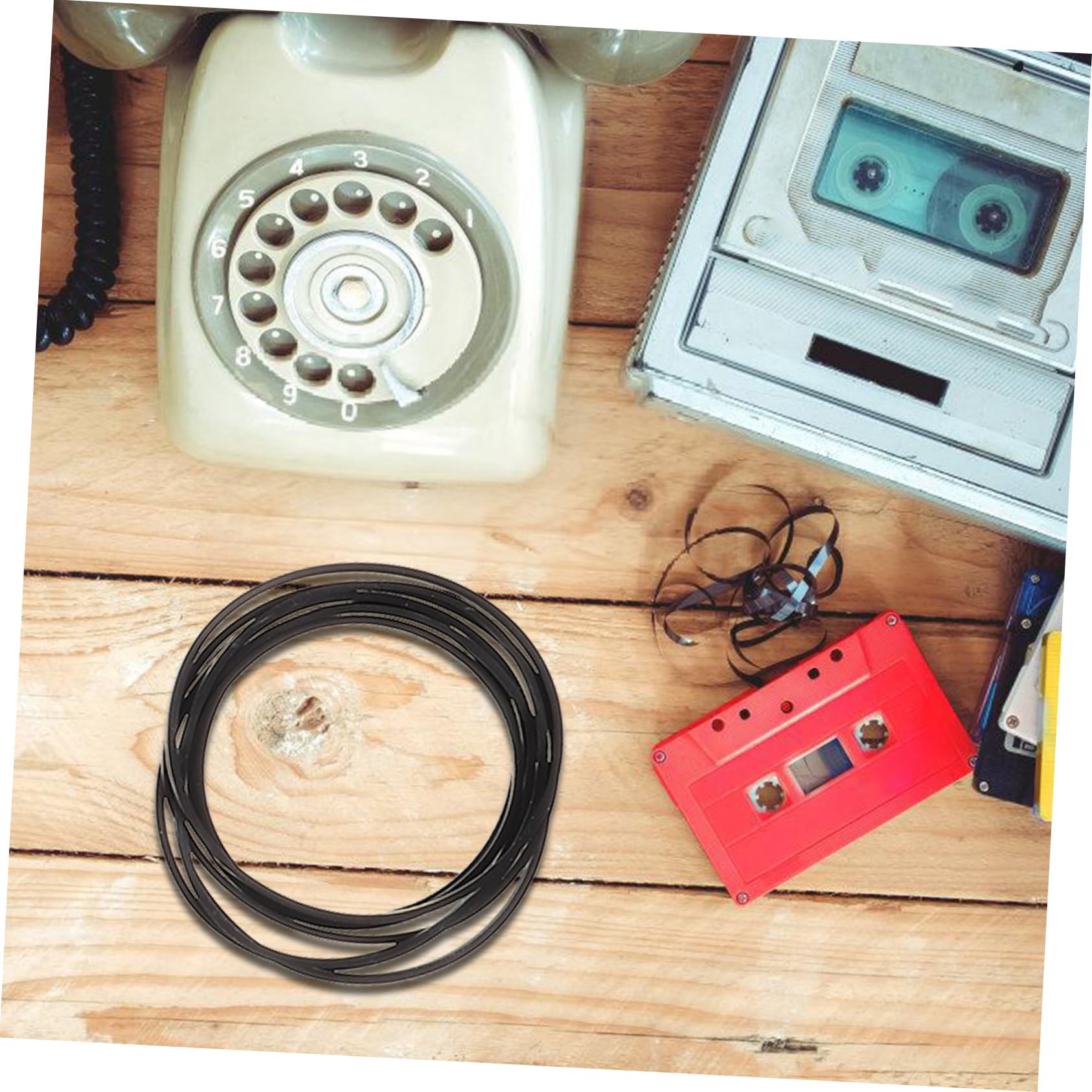 Totority Sturdy Rubber Cassette Recorder Belts 50 Pieces Tape Recorder Belts for Repair and Maintenance Use