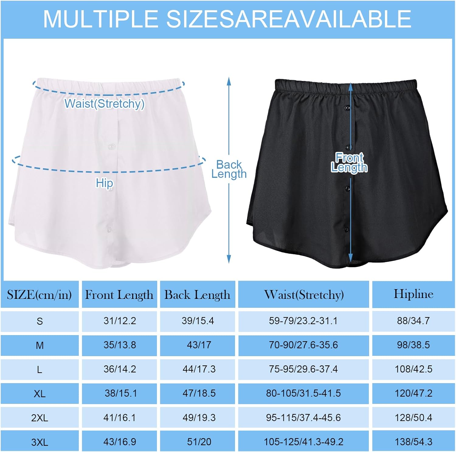 Syhood 2 Pieces Shirt Extenders for Women Shirt Half Length Mini Skirt Adjustable Layered Fake Top Lower Sweep for Women - Image 2