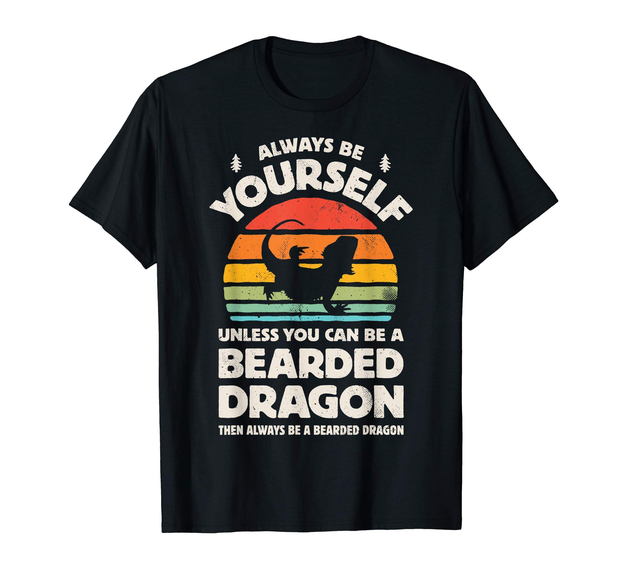 Bearded Dragon Always Be Yourself Retro Vintage Men Reptile T-Shirt