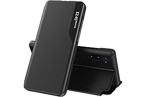 Case for Samsung Note 10 Plus, Galaxy Note 10 Plus Case Clear View Leather